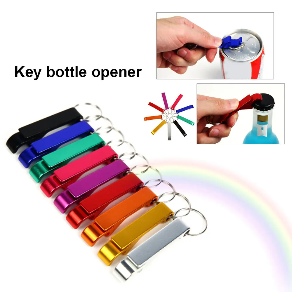 

Portable 4 in 1 Bottle Opener Key Ring Chain Metal Beer Bar Tool Mini Beer Bottle Opener Kitchen Keychain Metal Beer Bar Tool