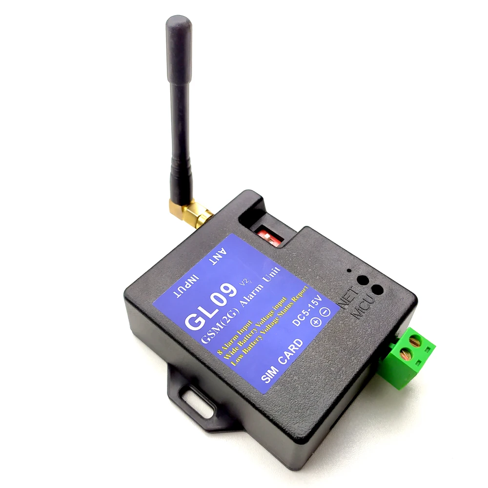 

GL09 Intelligent Low Consumption Compatible Eight Alarm Inputs Power-save Working DC5V SMS Alert Alarm System