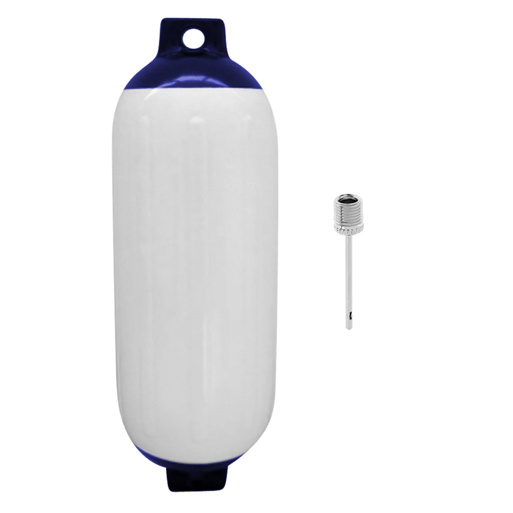 3pcs Marine Boat Fender Premium PVC Bumper Dock Shield Protection Blue White