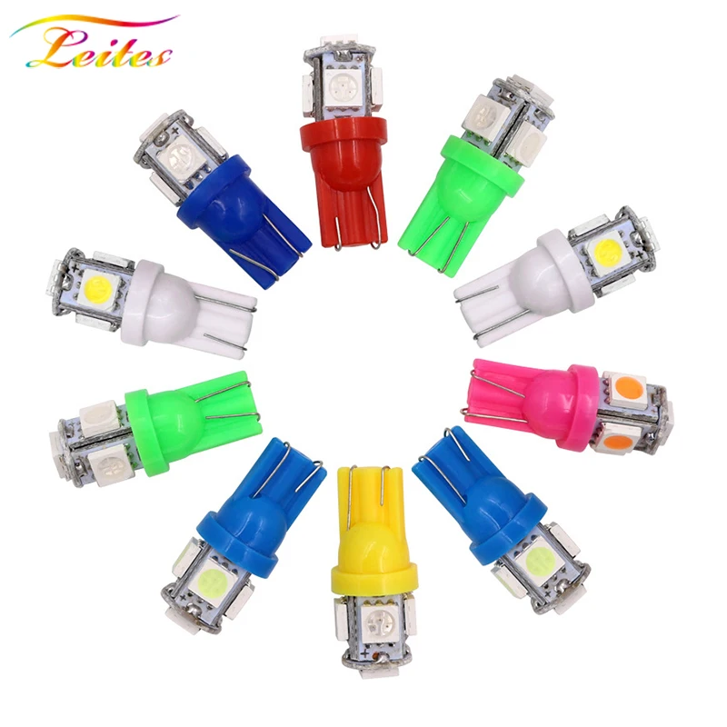 Оптовая Продажа 500x T10 W5W светодиодный лампы 5 SMD 5050 194 168 супер яркий Клин лампочки
