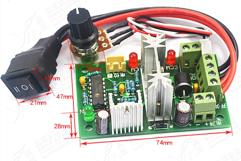 Двигатель Управление; с источником питания от постоянного тока, 6 V-30 V 6A PWM Скорость регулировки Напряжение 12 вольт Мини Мотор Управление; обратный вращение по часовой стрелке и против PLC Управление Электрический CCM6N