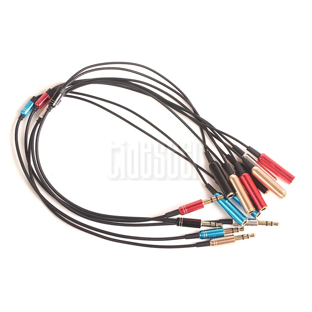 Aux Cable Male to 2 Female 3 5mm Jack Splitter Adapter Audio Extension Cables for Microphone Headphone Speaker Car Phone 100pcs