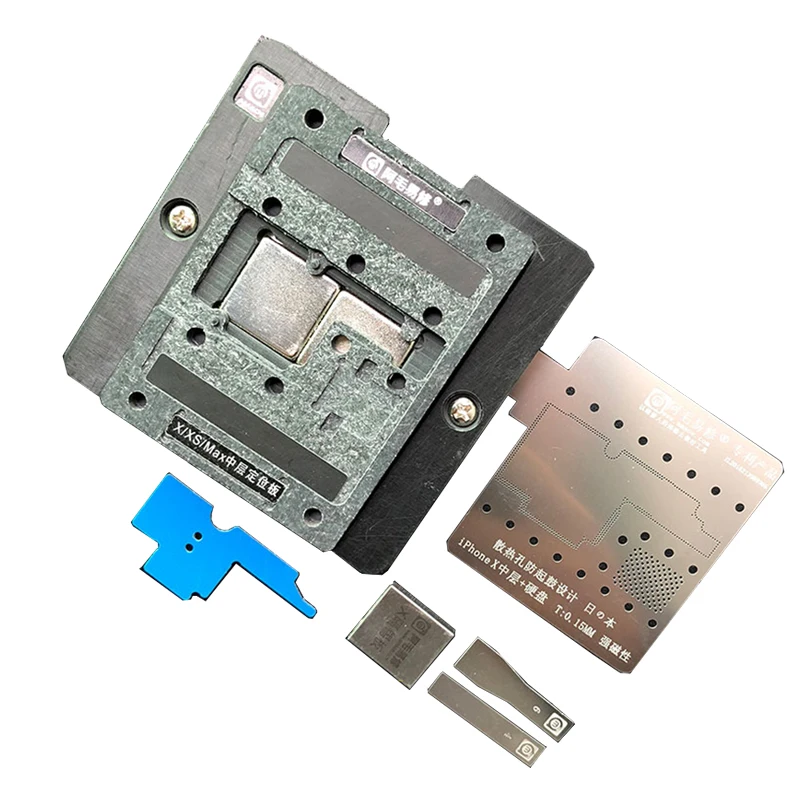 

For iPhone X XS XS MAX Soldering jig Platform High Magnetism BGA Reballing Fixture With Stencils Magnet Base Adjustment Plate