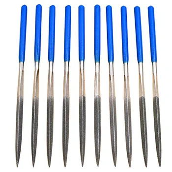 

Tapered Round Diamond Needle,10Pcs,140 Grit,180mm Length,Long Handle File Sets for Metal Working Craft Tools