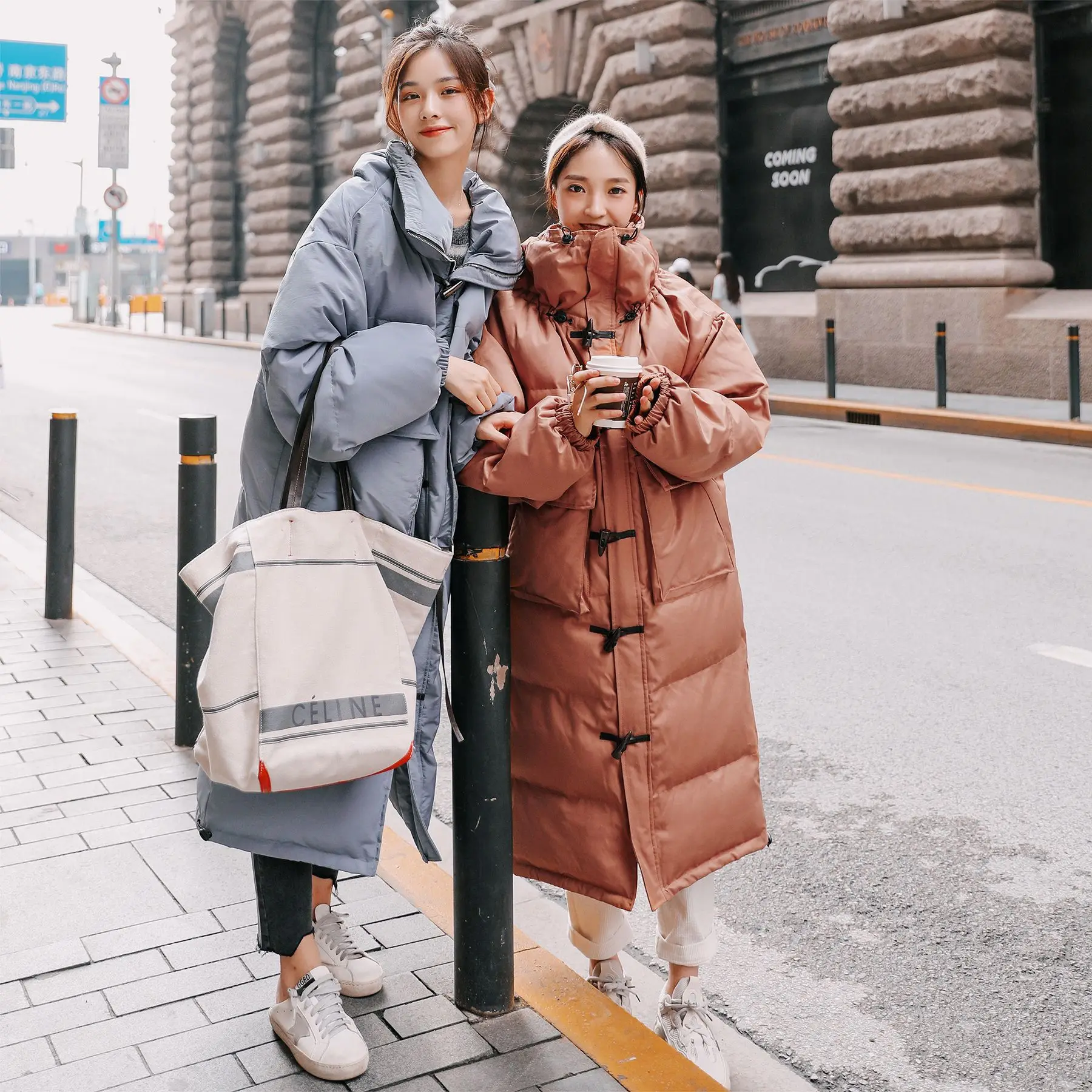 

INS Toggle down Coat over-the-Knee Mid-length Students Coat Women's 2018 Winter New Style Korean-style down Jacket Cotton-padded
