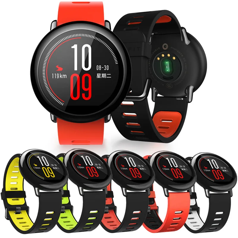 22 мм спортивный силиконовый ремешок для Xiaomi Huami Amazfit Bip BIT PACE Lite Молодежные умные часы сменный ремешок умные часы