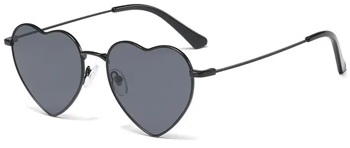 black gray Новое поступление модные дизайнерские солнцезащитные очки с сердцем женские Уникальные летние винтажные Солнцезащитные очки Мужские Женские аксессуары UV400 - Цвет линз: black gray