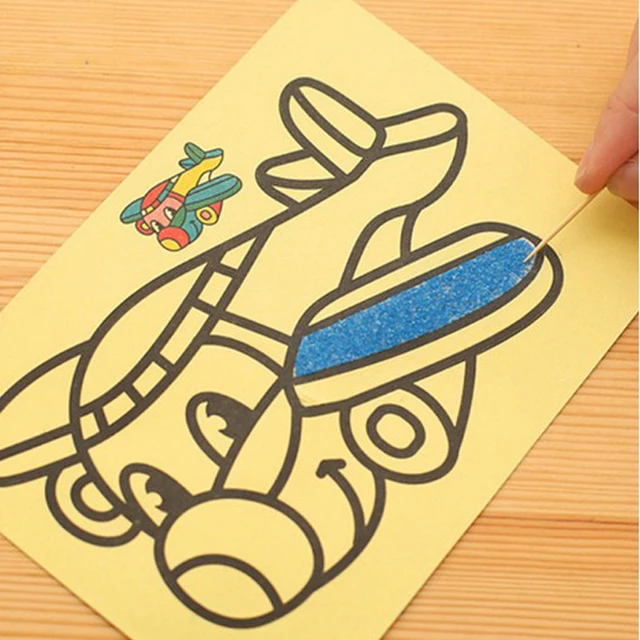 Creative DIY Sand Painting Kids Montessori Toys Children Crafts Doodle Colour Sand Art Pictures Drawing Paper Educational Toys 3