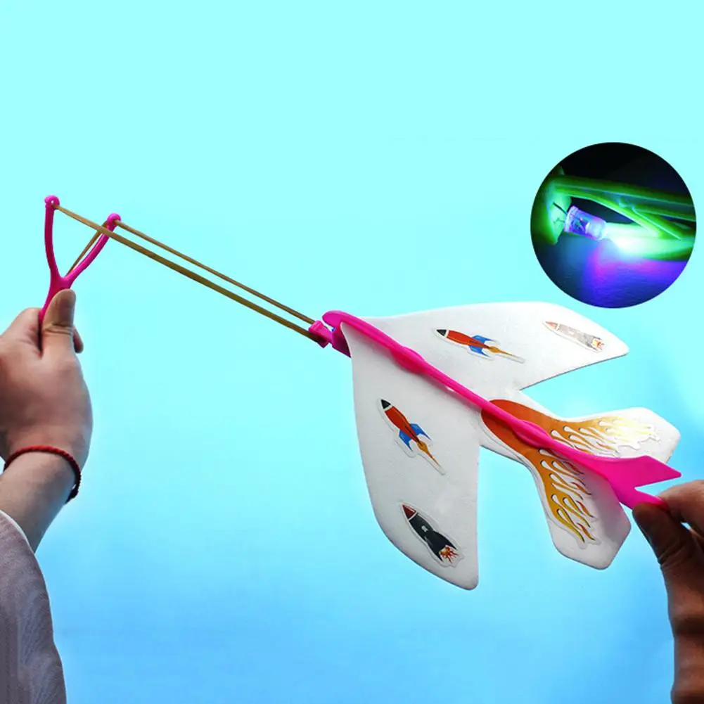 Unique design LED Light Catapults Airplane Launchers DIY Sling Glider Plane Kids Education Toys Good birthday Christmas present