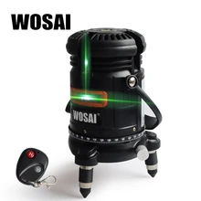 WOSAI 5 Line 6 Points зеленый лазерный уровень самонивелирующийся горизонтальный и вертикальный 360 градусов Регулировка более высокая видимость пульт дистанционного управления