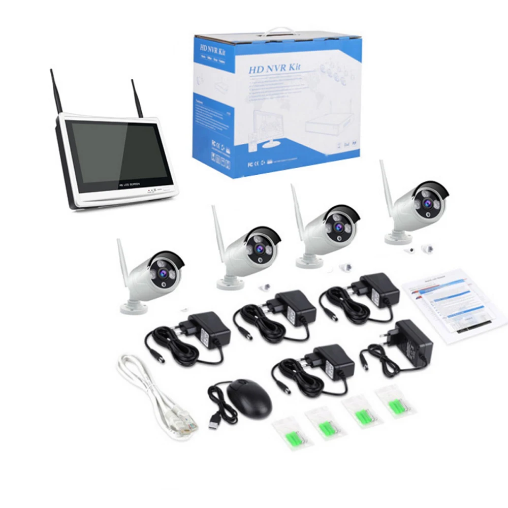 8 канальный Full HD Wi Fi Беспроводной NVR экран CCTV система 1080P IP камера wifi Открытый