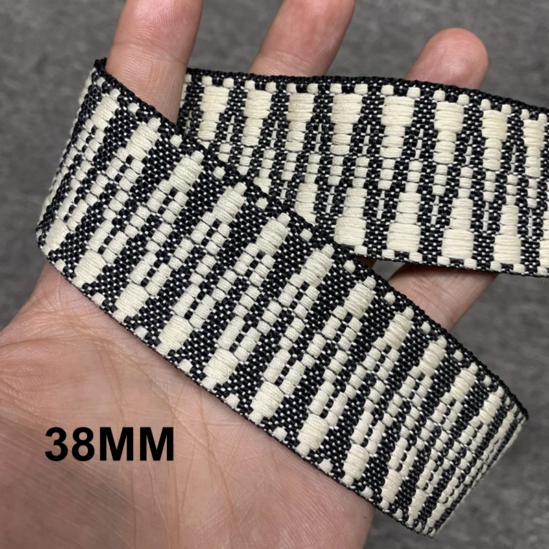 3YARD 3.6-3.8CM Geometric Ethnic Embroidered Lace Trim Jacquard Ribbon for Garment Accessories DIY Craft Making Flower Sewing