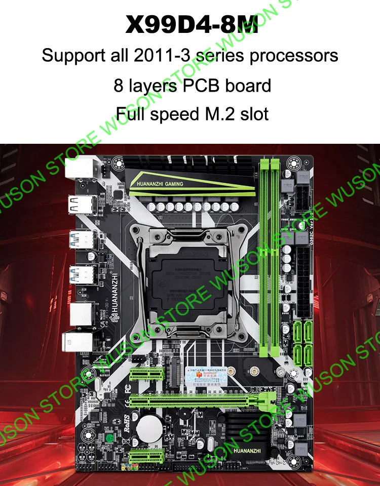 Бренд HUANANZHI X99 LGA2011-3 материнская плата комплект X99 материнская плата с M.2 NVMe Слот Процессор Xeon E5 2695 V3 ram 32G(2*16G) 2400 DDR4