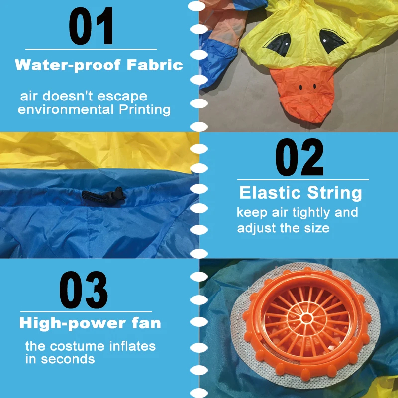 2019 Fancy Costumes for Purim Halloween Lovely Yellow Duck Inflatable Costume Suit for Adults Cosplay Dance Party Club Bar (5)