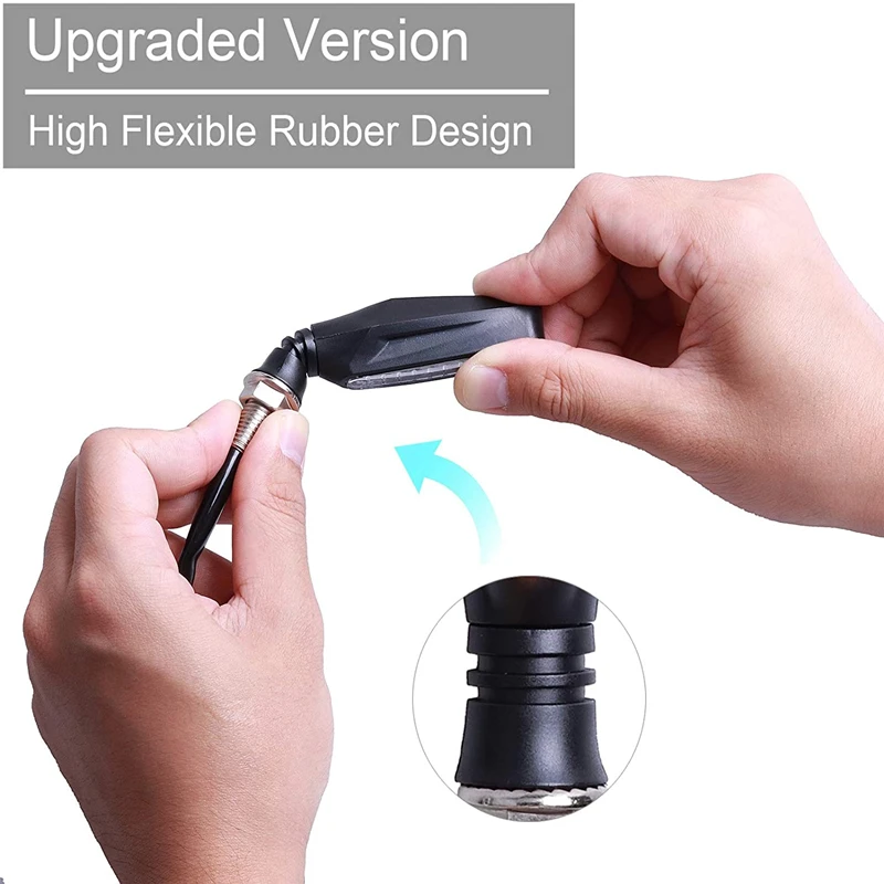 Universal Motorcycle Turn Signal Light 12V Led Moto Flowing Water Blinker Bendable Motorcycle Flashing Lights Signal Lamp