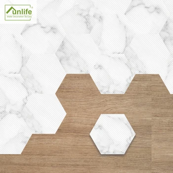 

Funlife® Jazz White Marble Hexagon Floor Stickers Anti-Slip Self-Adhesive Waterproof Floor Tiles for Hotel Bathroom Kitchen Home