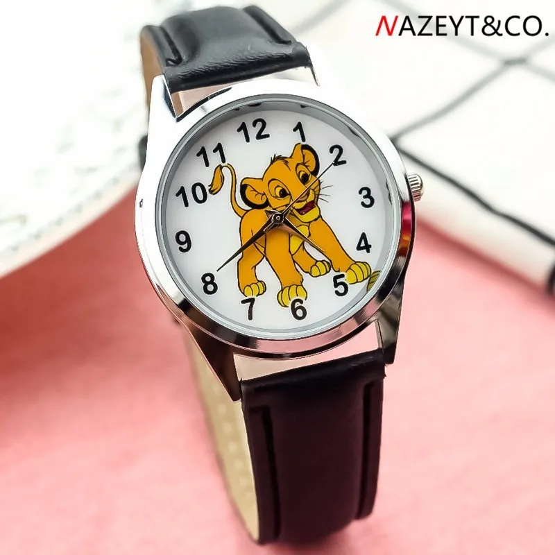 Simba продажи детские часы мультяшные кварцевые часы Лев животное начальной и средней школы студентов