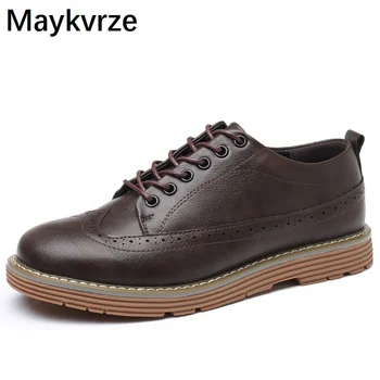 

Europe and America men shoes Leather wild British style male Tide flats sneakers man casual sports shoes Big size 38-46 Color 3