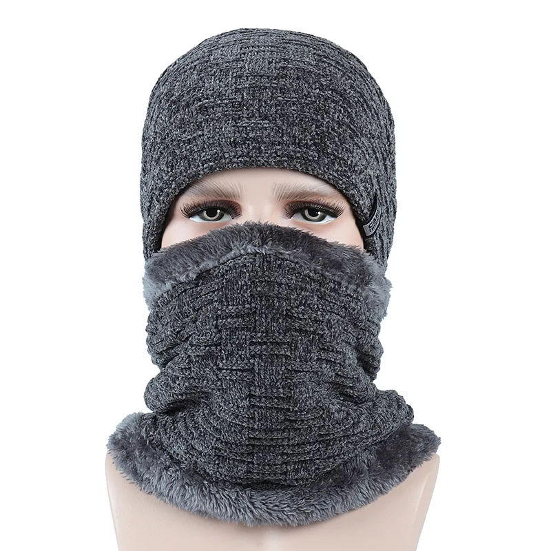 YSDNCHI, зимние, Skullies, для мужчин, женщин, шерстяной шарф, шапки, набор, Балаклава, шапки для мужчин, Skullies, утолщенная шапка, маска, Gorras, вязаный берет