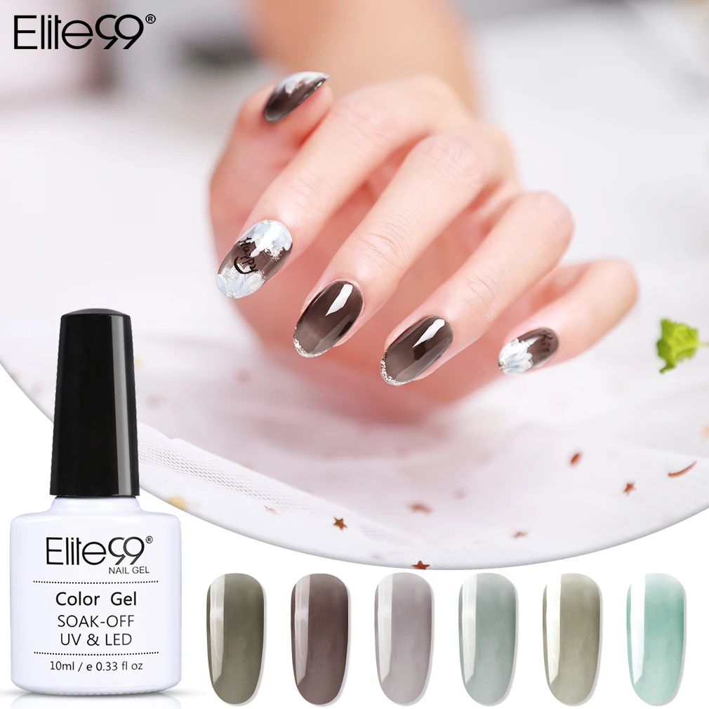 

Elite99 Glacier Black Gel Polish 10ML Semi Permanent Vernis top coat UV LED Gel Varnish Soak Off Nail Art Gel Nail Polish