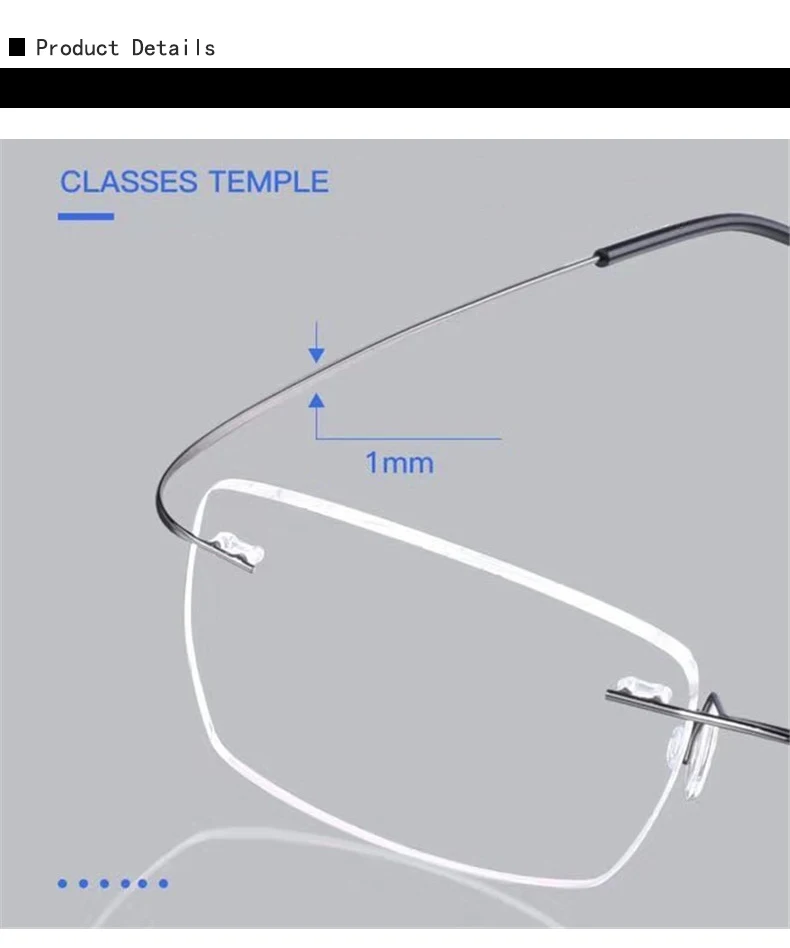Мужские Безвинтовые титановые ультралегкие очки без оправы, мужские деловые оптические очки для близорукости по рецепту, квадратные очки F961