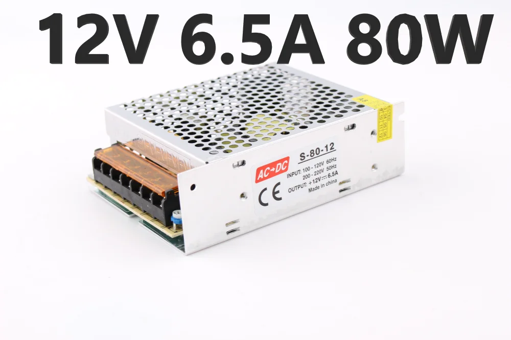 12 В блок питания AC DC 12 В 2A 3A 5A 10A 15A 20A AC DC адаптер 220 до 12 в источник питания 500 Вт 220 в 12 В светодиодный трансформатор - Цвет: 12V 6.5A 80W