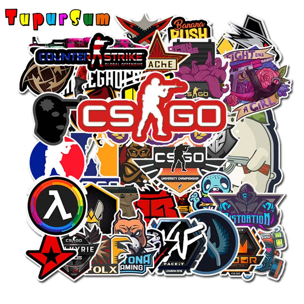 

50 PCS CS GO Game Stickers Motorcycle Anime Game Sticker For Boys Laptop Funny Graffiti Stickers Mix Retro Waterproof Pegatinas