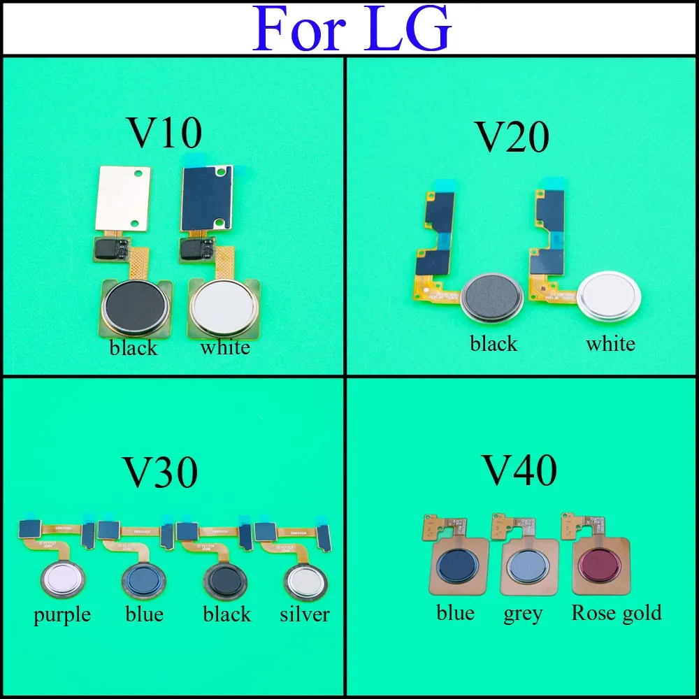 

YuXi For LG V10 v20 v30 v40 Fingerprint Sensor Scanner Flex Cable Phone Back Return Key Home Button Replacement Parts