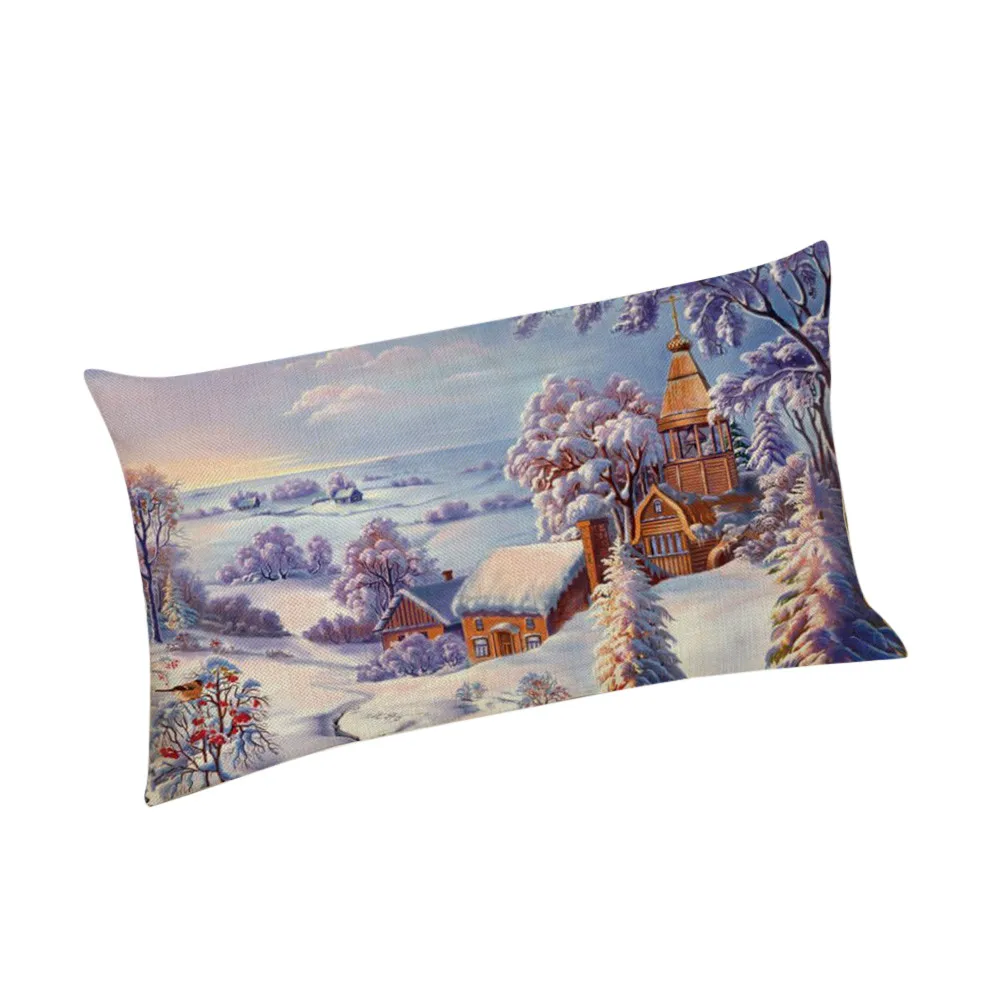 Merry Christmas льняные наволочки для дивана прямоугольная наволочка для подушки украшение дома прямоугольные чехлы на дивана и стула чехлы на подушки для дома# R10