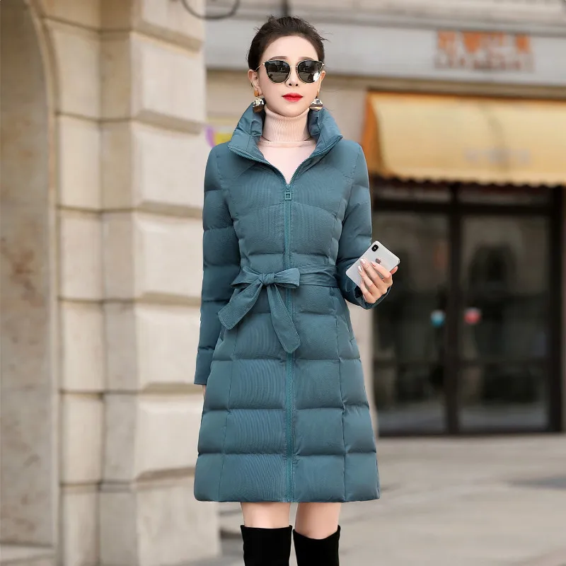 

Shoppe Winter 2019 New Style Waist Hugging Cotton Coat Women's Mid-length Korean-style Slim Fit Versatile Cotton-padded Clothes