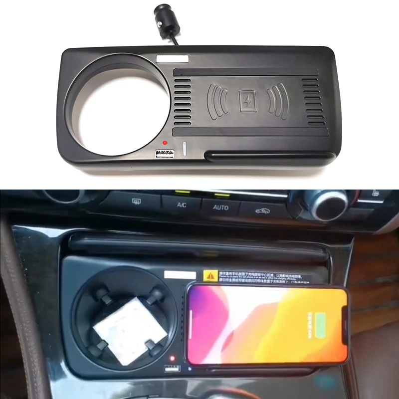 Car wireless charger 15w wireless phone charger charging plate for BMW 5 Series F10 F18 2012 2013 2014 2015 2016 2017