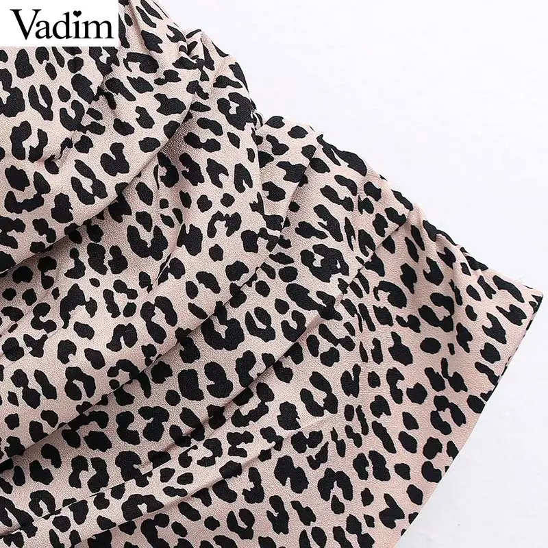 Vadim, Женская мини-юбка с леопардовым принтом, на молнии сбоку, животный узор, трапециевидная Женская Повседневная модная базовая юбка, mujer BA883