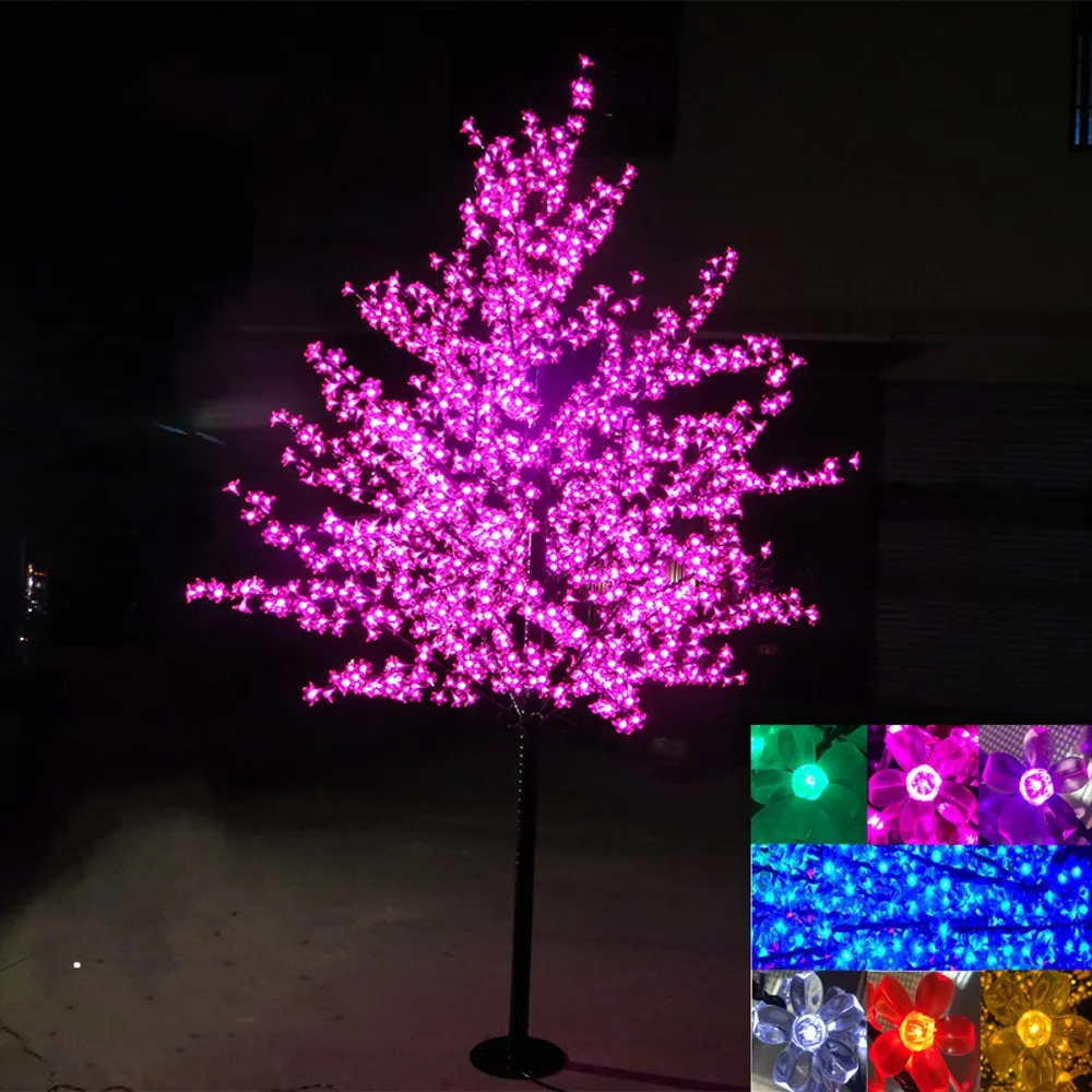 2m 6,5ft altura led artificial flor de cerejeira árvore luz natal 1152 pces  led 110/220vac à prova de chuva decoração do jardim de fadas|Árvores| -  AliExpress