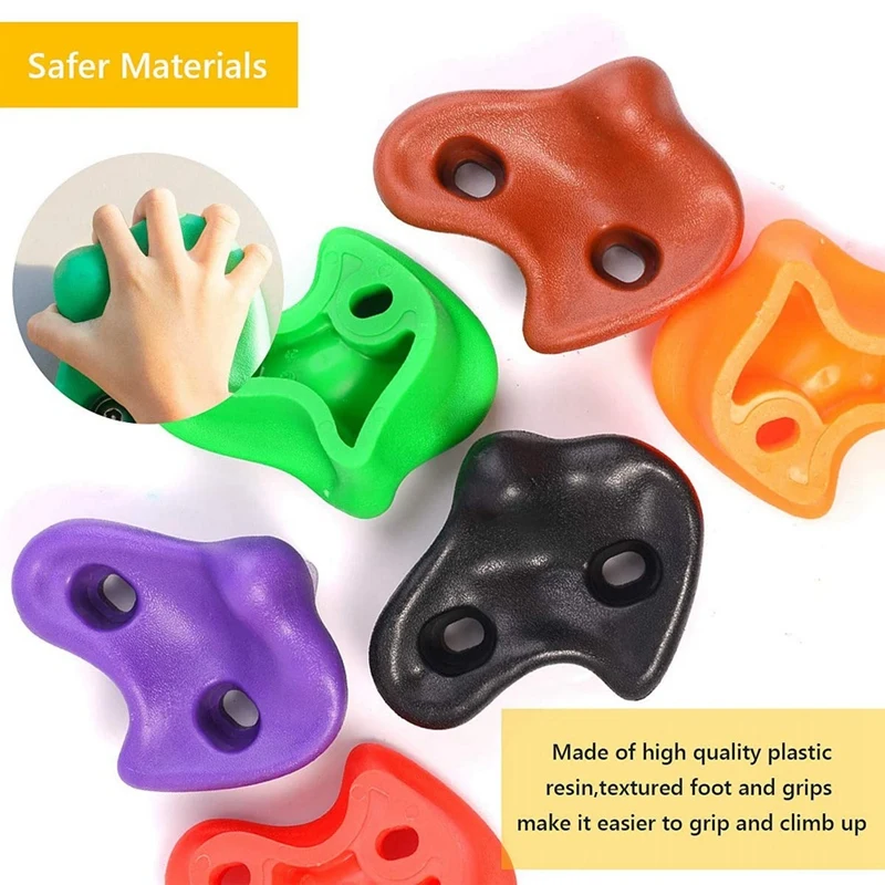 10 colorful resin not plastic CLIMBING STONES ROCKS HANDLES FOR climbing frames 