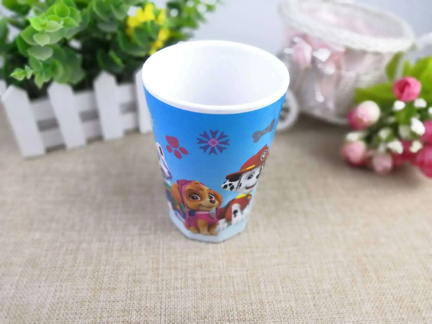 Middle horn Paw Patrol миска, блюдо, тарелка, мультфильм рисунок Шесть Один Детский сад собака патруль команда посуда чашка миска ложка набор - Цвет: Middle horn