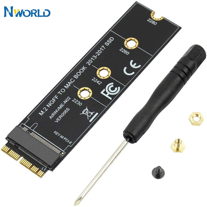 M.2 NVME SSD адаптер для MacBook Air Pro Retina 2013 2017 A1465 A1466 A1398 A1502 NVME/AHCI обновленный