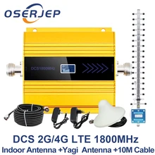 ЖК-дисплей GSM повторитель 1800 МГц 4G Усилитель сотового сигнала Усилитель DCS 1800 усилитель сигнала мобильного телефона+ антенна Yagi