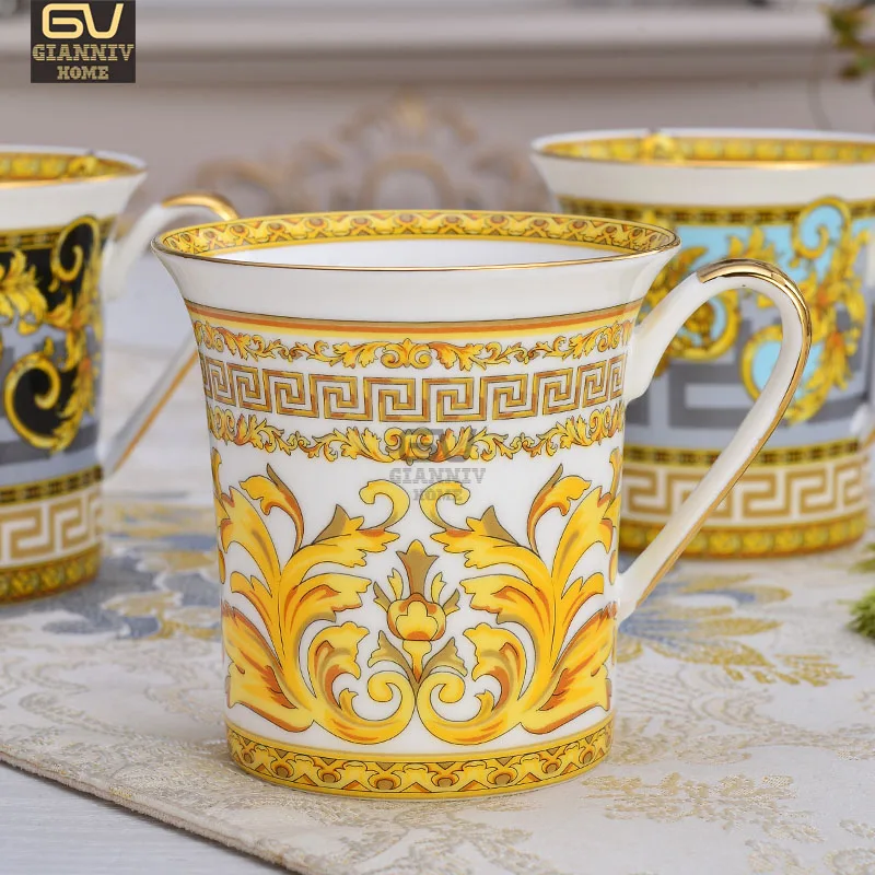 

European Style Fine Bone China Coffee Mug and Cup Creative Ceramic Afternoon Tea Teacup For Water Free Shipping