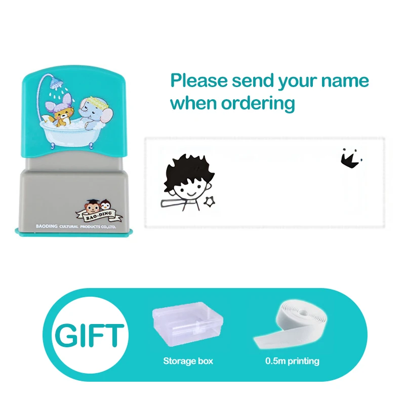 Custom Name Stamp Waterproof Non-fading Seal Custom Signature Ink Pad Sealing Stamp Print for Clothes Bags Kindergarten Name 