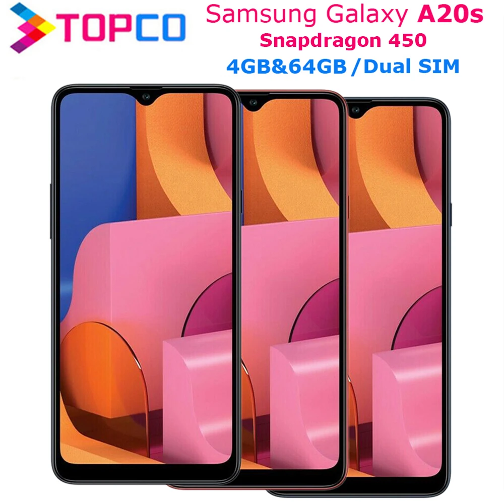 Оригинальный телефон Samsung Galaxy A20s A2070 с двумя SIM картами Восьмиядерный процессор