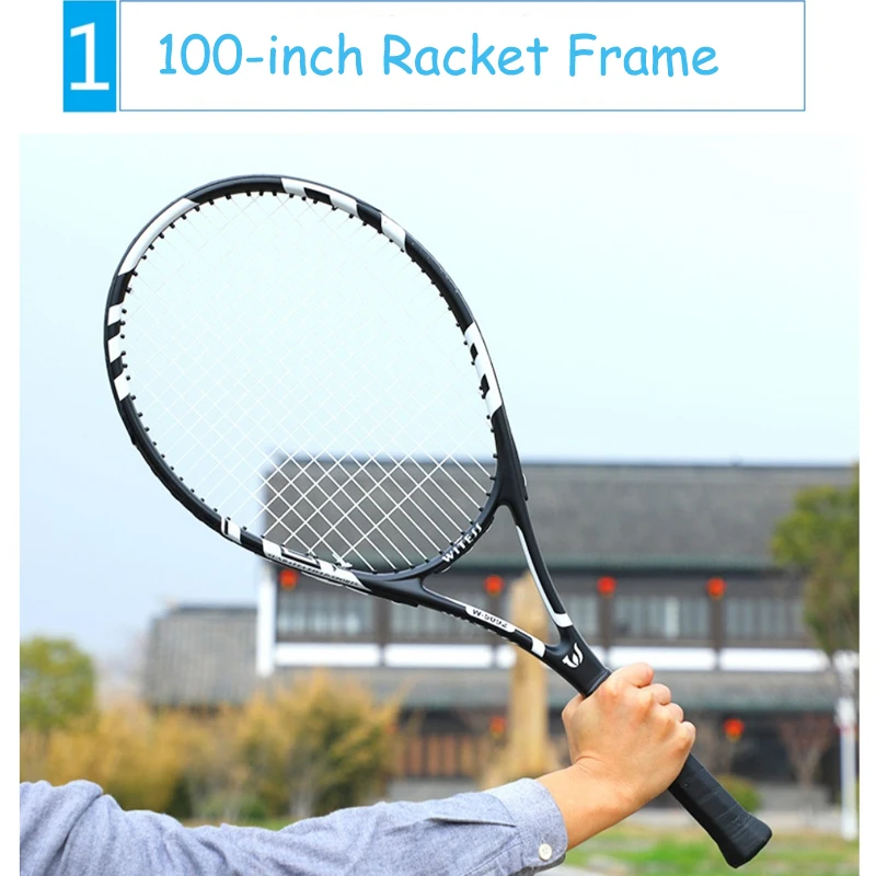 Профессиональная теннисная ракетка, высокое качество, углеродное волокно, теннисная бита, унисекс, для начинающих, для занятий спортом, тренировочная с веревочной сумкой и теннисной ручкой