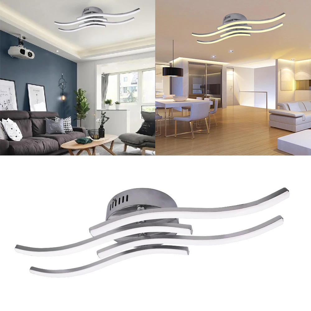 Plafonnier LED en Aluminium ondulé au design moderne, luminaire décoratif de plafond, idéal pour un salon, une cuisine ou une chambre à coucher, 12/18/24W, AC85-265V