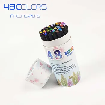 

0.4mm Fineliner Liner Marker Pens 48 Colors Fine liner Pen Water Based Assorted Ink For Painting School liners for drawing