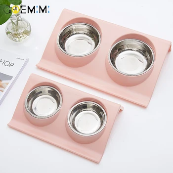 

Double Dog Bowl Pet Feeding Station Stainless Steel Water Food Bowls Feeder Solution for Dogs Supplies Pet Bowl Food Container