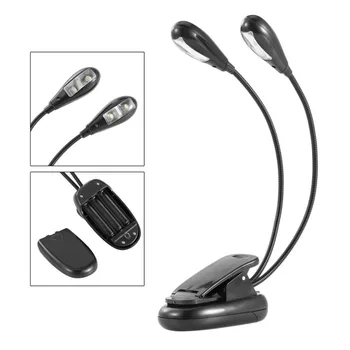 

Hot Fashion Adjustable Goosenecks 2 Dual Flexible Arms 4 LED Clip-on Light Lamp for Piano Music Stand Book