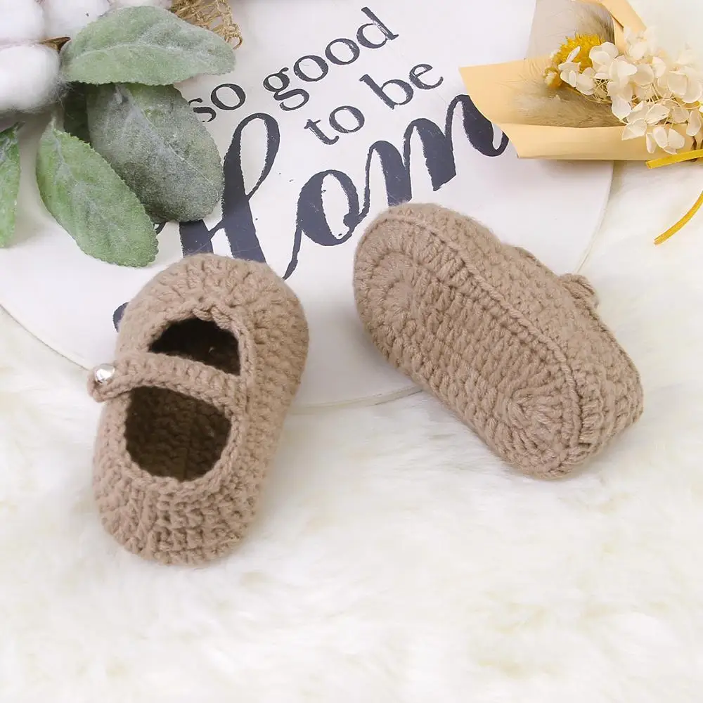 Baby Shoes Soft Sole Warm Knitted Infant Crochet First Walkers Cute Anti-slip Toddler Boys Girls Prewalker Newborn Crib Footwear