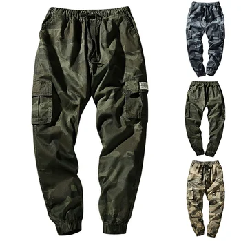 

Helisopus New Men Pants Joggers Cargo Combat Sports Streetwear Pants Cotton Casual Trousers Loose Camouflage Sweatpants L-4XL