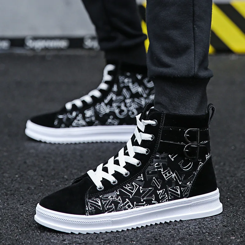 

Spring New Style MEN'S SHOES Sub-Men Casual Hight-top MEN'S SHOES Korean-style Trend Versatile Shoes Mid-top
