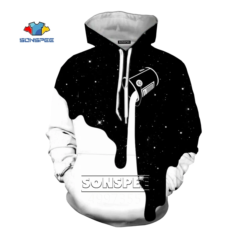 SONSPEE/Осенняя модная толстовка для мальчиков и девочек-подростков с 3D принтом, пигмент, дизайн harajuku, уличная толстовка с капюшоном, топ, пуловер для детей, C143