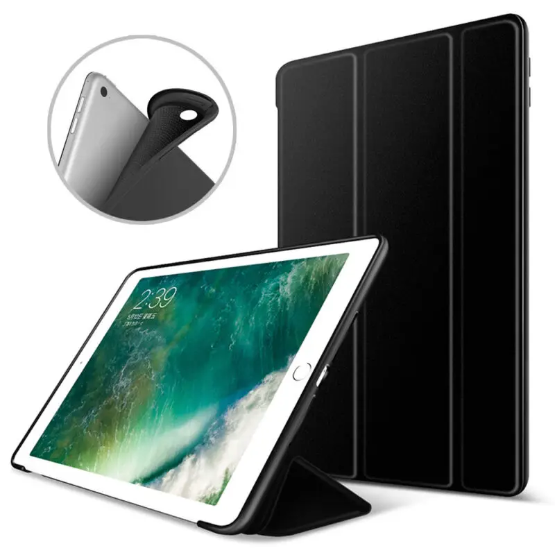 Black Трехслойный Чехол ударопрочный корпус для ipad pro 11 чехол из искусственной кожи флип-чехол для ipad pro 11 чехол умный чехол - Цвет: Black